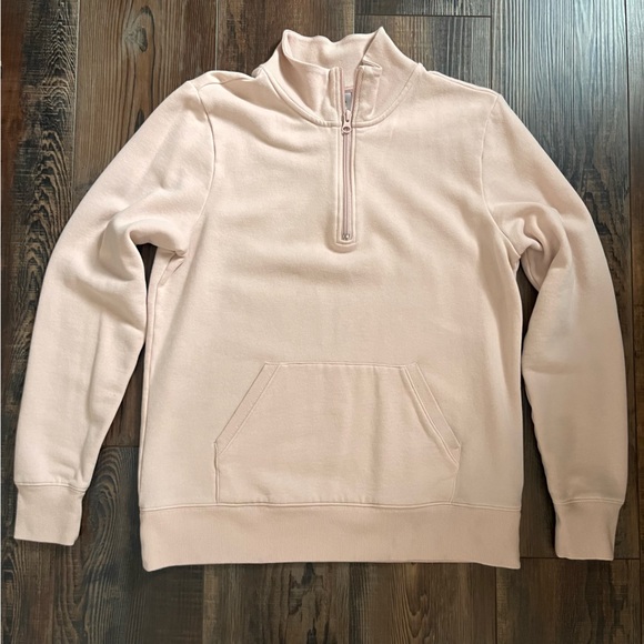 Amazon Essentials Pink Blush long sleeve fleece quarter zip up - Picture 2 of 3
